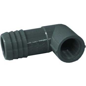 Boshart UPVCFRE-1005 Pipe Elbow, 1 x 1/2 in, Insert x FIP, Polypropylene, 200 psi Pressure