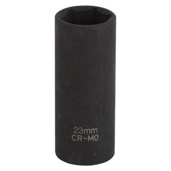 Vulcan MT6580221 Deep Impact Socket, 23 mm Socket, 1/2 in Drive, Deep Drive, 6-Point, Chrome Molybdenum Steel