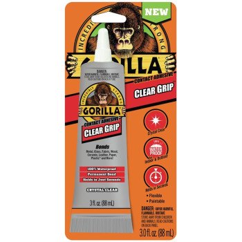 Gorilla Clear Grip 8040002 Contact Adhesive, Clear, 3 oz