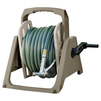 Suncast TSA100M Hose Reel, 5/8 in Hose, 100 ft of 5/8 in Hose, Swing-Up Handle, Vinyl