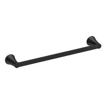 Moen Mikah Series Y0718BL Towel Bar, 18 in L Rod, Zinc, Matte Black, Wall Mounting