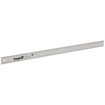 Empire Level BUILT ON TRUST Series 4010 Straight Edge Ruler, Metric Graduation, Aluminum, Silver, 2 in W, 1/8 in Thick