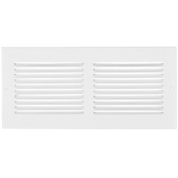 Imperial RG0418 Return Air Sidewall Grille, 14 in L, 6 in W, Steel, White, Painted/Powder-Coated