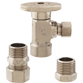 Keeney K2048ABNLF Supply Line Valve, 1/2 x 3/8 in Connection, Compression x FIP, 300 psi Pressure, Brass Body