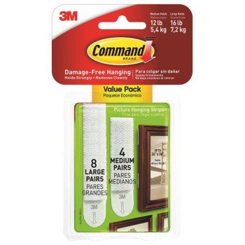 Command 17209ES Picture Hanging Strip, White