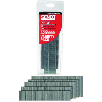 Senco A209909 Nail, 1 to 2 in L, 18, Steel, Electro-Galvanized, Brad, Medium Head, Smooth Shank