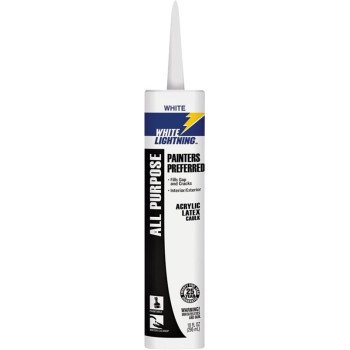 White Lightning W13000010 Caulk, White, -30 to 180 deg F, 10 fl-oz, Cartridge