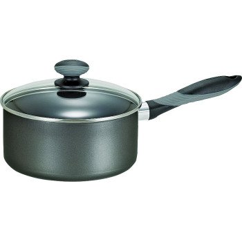 Mirro MIR-A7972184M Sauce Pan with Glass Lid, 1 qt Capacity, Aluminum, Thumb Rest Handle