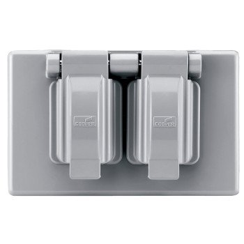 Eaton Wiring Devices S1962 Cover, 4-9/16 in L, 2-7/8 in W, Rectangular, Thermoplastic, Gray