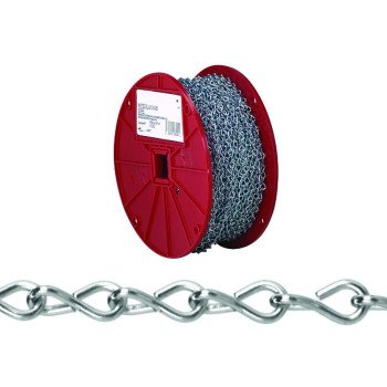 Campbell AW0801427 Single Jack Chain, #14, 200 ft L, Carbon Steel, Zinc, 16 lb Working Load