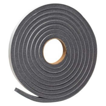 Frost King L346 Foam Tape, 3/4 in W, 17 ft L, 1/2 in Thick, Polyfoam, Charcoal