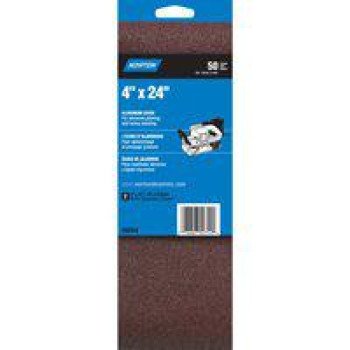 Norton 48740 Sanding Belt, 4 in W, 24 in L, 50 Grit, Coarse, Aluminum Oxide Abrasive