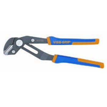 IRWIN 4935095 GrooveLock Plier, 8 in OAL, 1-3/4 in Jaw, Groove Adjustment, Blue/Yellow Handle, Anti-Pinch Handle