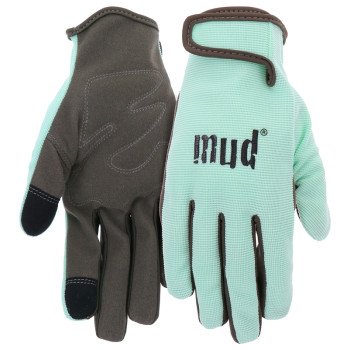 Mud MD51001MT-W-ML Gardening Gloves, Women's, M/L, Hook and Loop Cuff, Spandex/Synthetic Leather, Mint