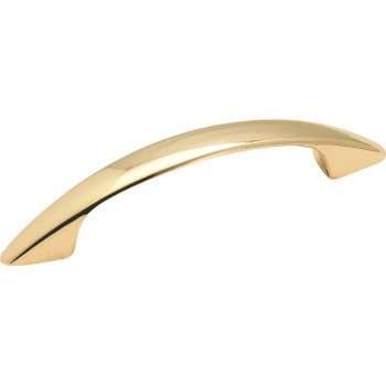 Amerock BP34163 Cabinet Pull, 4-1/16 in L Handle, 3/4 in H Handle, 3/4 in Projection, Zinc, Polished Brass