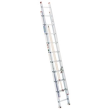 Werner D1120-2 Extension Ladder, 19 ft H Reach, 200 lb, Aluminum