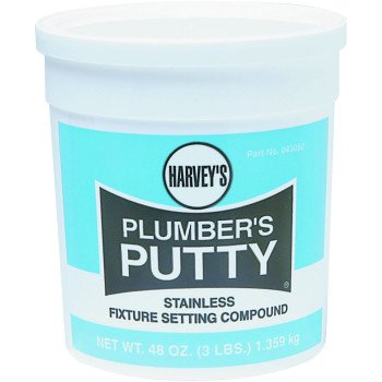 Harvey 43050 Plumbers Putty, Solid, Off-White, 3 lb Cup