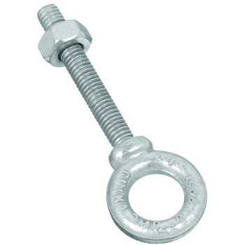 National Hardware N245-126 Eye Bolt, 3/8-16 Thread, 2-3/8 in L Thread, 3/4 in ID x 1-3/8 in OD Dia Eye, 2-1/2 in L Shank