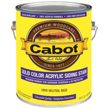 Cabot 800 Series 140.0000806.007 Solid Color Siding Stain, Natural Flat, Liquid, 1 gal, Can