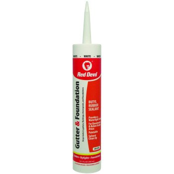 Red Devil 0697 Gutter and Foundation Sealant, White, Viscous Paste, 10.1 fl-oz Cartridge