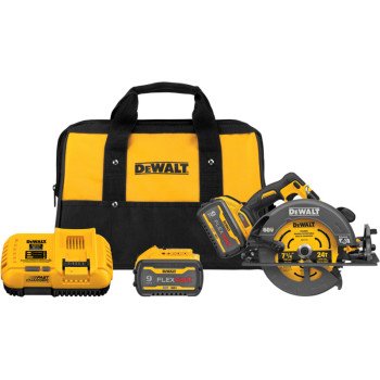 DEWALT DCS578X2 Brushless Circular Saw with Brake Kit, Battery Included, 60 V, 7-1/4 in Dia Blade