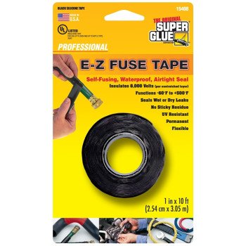 The Original Super Glue 11710161 E-Z Fuse Tape, 10 ft L, 1 in W, Black