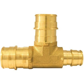 Apollo Expansion Series EPXT341234 Reducing Pipe Tee, 3/4 x 1/2 x 3/4 in, Barb, Brass, 200 psi Pressure