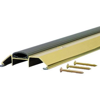 M-D 09159 Low Threshold, 72 in L, 3-3/4 in W, Aluminum, Brite Gold