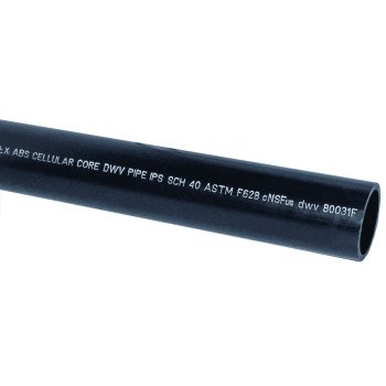 Charlotte Pipe ABS Plus APA 17300 0600 Pipe, 3 in, 10 ft L, DWV, SCH 40 Schedule, ABS, Black