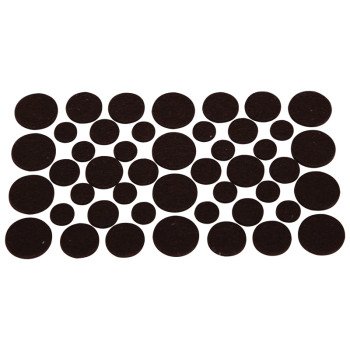 ProSource FE-S305-PS Furniture Pad, Felt Cloth, Brown, 3/8, 5/8, 1/2 and 3/4 in Dia, 5/64 in Thick, Round