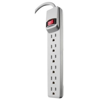 Woods 41367 Power Strip, 4 ft L Cable, 6 -Socket, 15 A, 120 V, White