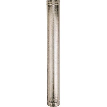 AmeriVent 5E5 Type B Gas Vent Pipe, 5 in OD, 5 ft L, Aluminum/Galvanized Steel