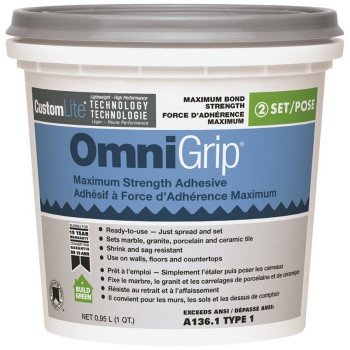 Custom OmniGrip COGAQT Tile Adhesive, White, 1 qt Pail