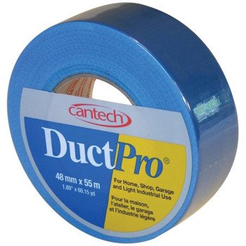 Cantech DUCTPRO 39708 Duct Tape, 55 m L, 48 mm W, Polyethylene Backing, Blue