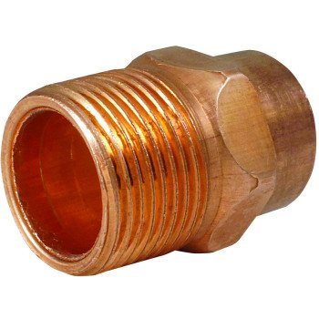 Elkhart Products 104 Series 30342 Pipe Adapter, 1 in, Sweat x MNPT, Copper