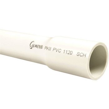 Charlotte Pipe PVC 04012B 0800 Pipe, 1-1/4 in, 20 ft L, SCH 40 Schedule, PVC, White