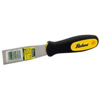 Richard RUB-1-1/4F Flexible Putty Knife, 1-1/4 in W Blade, HCS Blade, Santoprene Handle, Ergonomic Handle