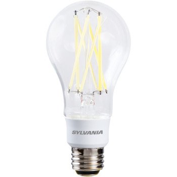 Sylvania 40769 Natural LED Bulb, 3-Way, A21 Lamp, 100 W Equivalent, E26 Lamp Base, Dimmable, Clear, Soft White Light