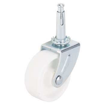 ProSource JC-B24-PS Swivel Caster, 2 in Dia Wheel, 2 in W Wheel, White, 60 lb, Steel Housing Material