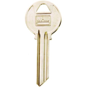 Hy-Ko 11010Y78 Key Blank, Brass, Nickel, For: Yale Cabinet, House Locks and Padlocks