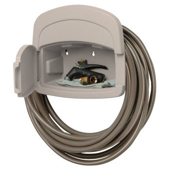 Suncast DHH150 Hose Hanger, 5/8 in Dia Hose, 150 ft Capacity, Resin, Light Taupe, Wall Mounting