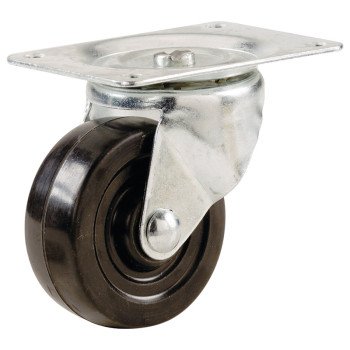 Shepherd Hardware 9478 Swivel Caster, 2-1/2 in Dia Wheel, 1-1/8 in W Wheel, Rubber Wheel, 100 lb