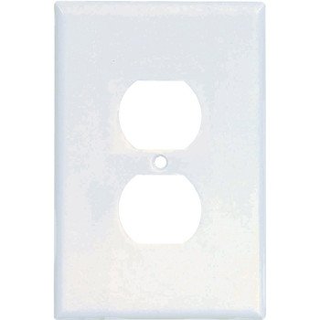 Eaton Wiring Devices 2142W-BOX Receptacle Wallplate, 5-1/4 in L, 3-1/2 in W, 1 -Gang, Thermoset, White, High-Gloss