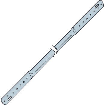 Simpson Strong-Tie TB TB27 Tension Bridging, 27 in L, 1 in W, 2 x 8, 2 x 16 in Post/Joist, Steel, Galvanized