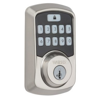 Weiser Aura Series 9GED18500-001 Deadbolt with Bluetooth, Satin Nickel, 2-3/8 to 2-3/4 in Backset