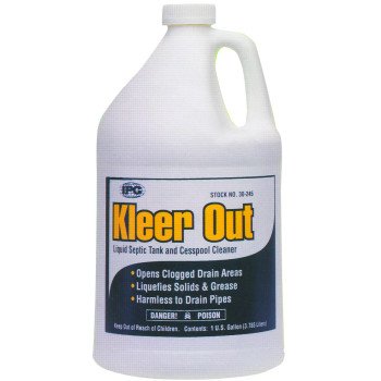 ComStar Kleer Out Series 30-245 Septic Tank Cleaner, Liquid, Clear, Odorless, 1 gal Bottle