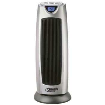 PowerZone KPT-2000BN Ceramic Tower Heater, 12.5 A, 120 V, 750/1500 W, 2-Heat Setting, Grey