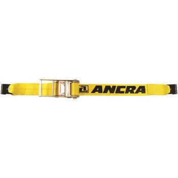 Ancra 500 Series 49346-10 Strap, 4 in W, 27 ft L, Polyester, Yellow, 5400 lb Working Load, Hook End