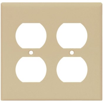 Eaton Wiring Devices 2150V-BOX Receptacle Wallplate, 4-1/2 in L, 4-9/16 in W, 2 -Gang, Thermoset, Ivory