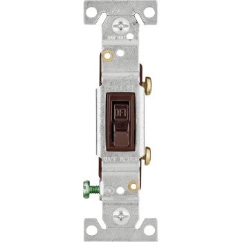 Eaton 1301-7B Toggle Switch, 15 A, 120 V, Push-In Terminal, Polycarbonate Housing Material, Brown